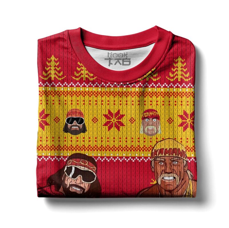 Hooktab Macho Man And Hulk Hogan Mega Powers WWE Ugly Christmas Sweater Hooktab Macho Man And Hulk Hogan Mega Powers WWE Ugly Christmas Sweater