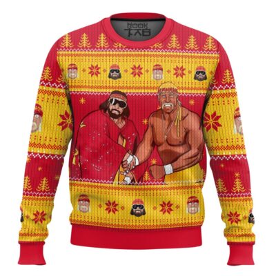 Hooktab Macho Man And Hulk Hogan Mega Powers WWE Ugly Christmas Sweater