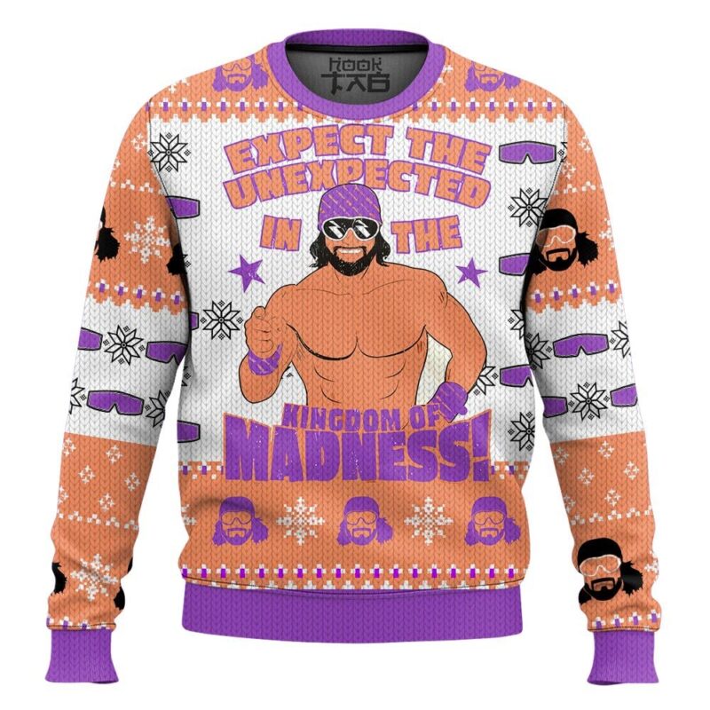 Hooktab Macho Man Expect The Unexpected WWE Ugly Christmas Sweater
