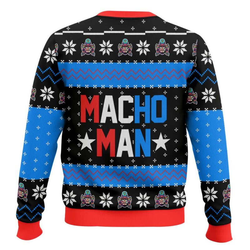 Hooktab Macho Man Macho Merica WWE Ugly Christmas Sweater Hooktab Macho Man Macho Merica WWE Ugly Christmas Sweater