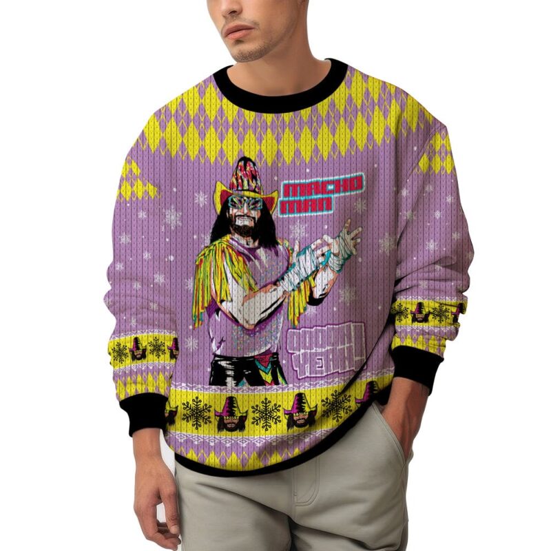Hooktab Macho Man Oh Yeah WWE Ugly Christmas Sweater Hooktab Macho Man Oh Yeah WWE Ugly Christmas Sweater