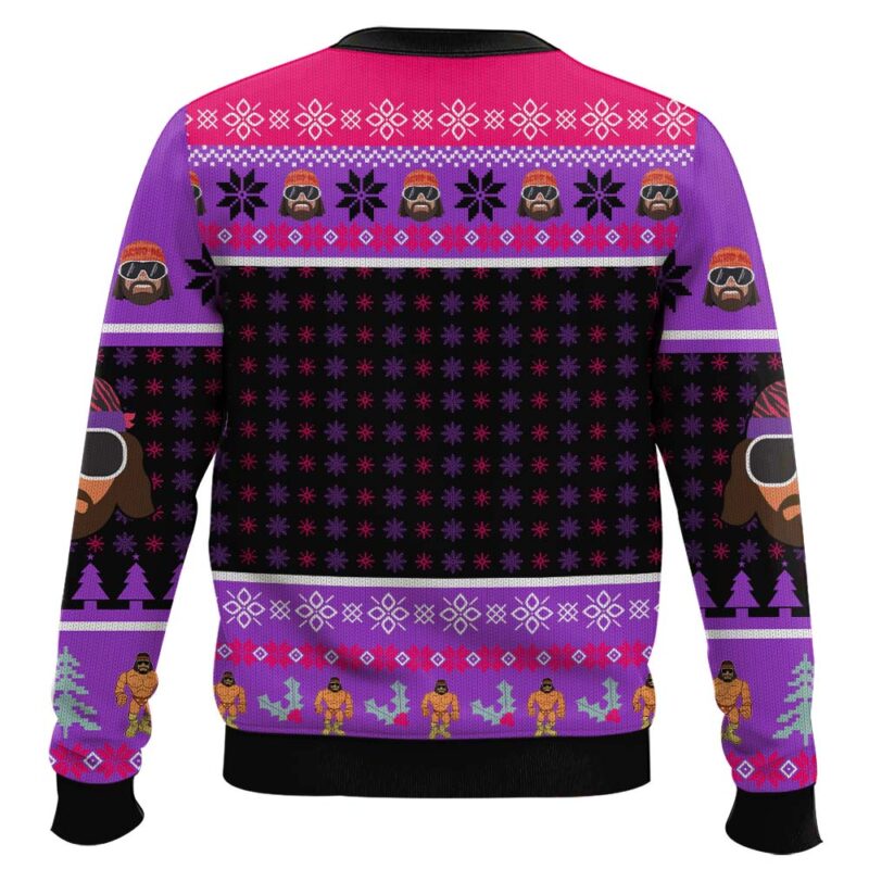 Hooktab Macho Man Randy Savage WWE Ugly Christmas Sweater Hooktab Macho Man Randy Savage WWE Ugly Christmas Sweater