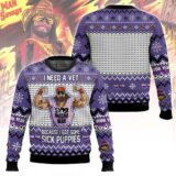 Hooktab Macho Man Sick Puppies WWE Ugly Christmas Sweater