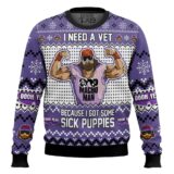 Hooktab Macho Man Sick Puppies WWE Ugly Christmas Sweater