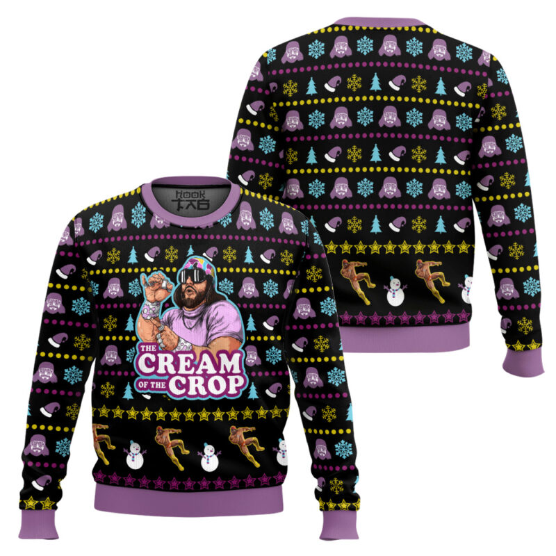 Hooktab Macho Man The Cream Of The Crop WWE Ugly Christmas Sweater Hooktab Macho Man The Cream Of The Crop WWE Ugly Christmas Sweater