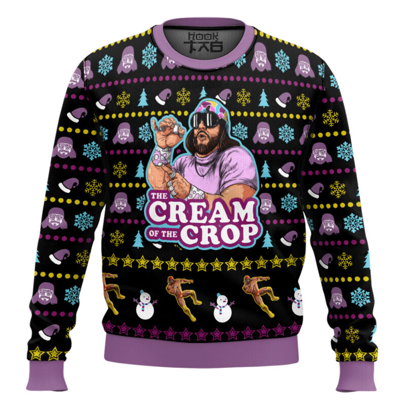 Hooktab Macho Man The Cream Of The Crop WWE Ugly Christmas Sweater