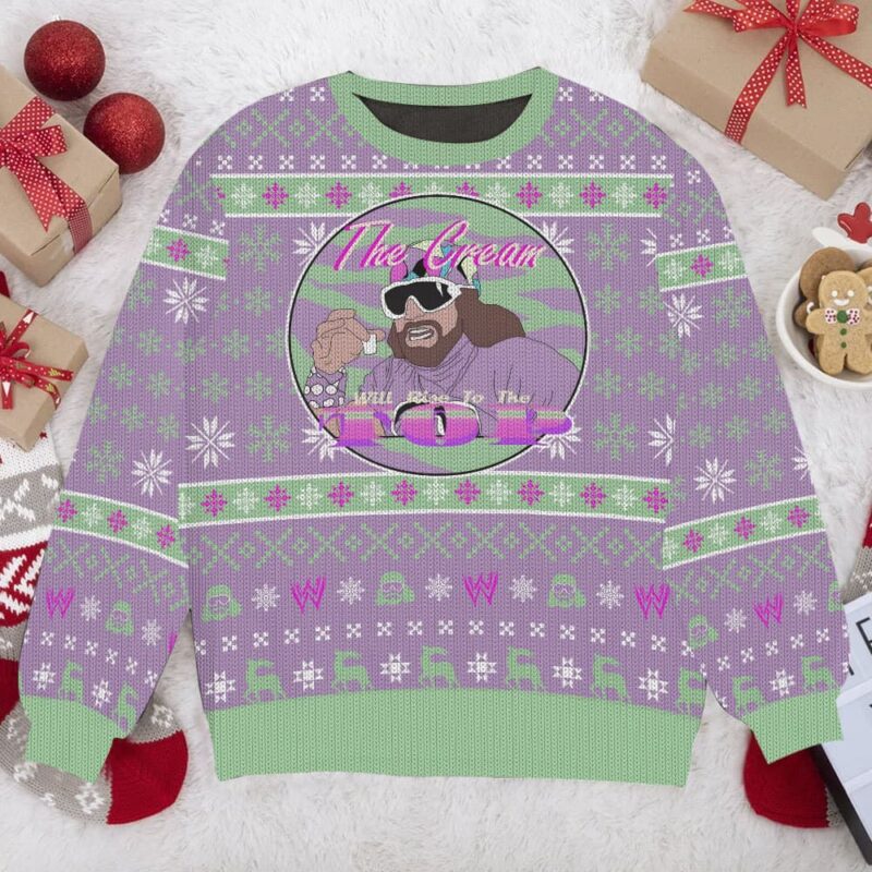 Hooktab Macho Man The Cream Will Rises To The Top WWE Ugly Christmas Sweater Hooktab Macho Man The Cream Will Rises To The Top WWE Ugly Christmas Sweater