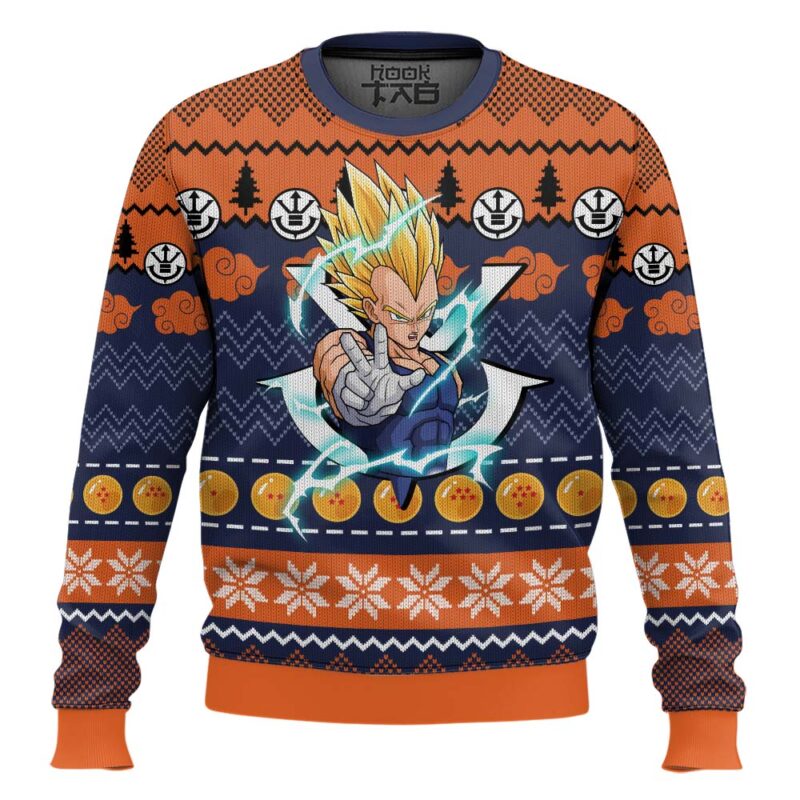 Hooktab Majin Vegeta Dragon Ball Ugly Christmas Sweater