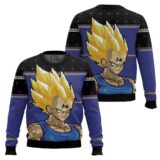 Hooktab Majin Vegeta Dragon Ball Z Ugly Christmas Sweater