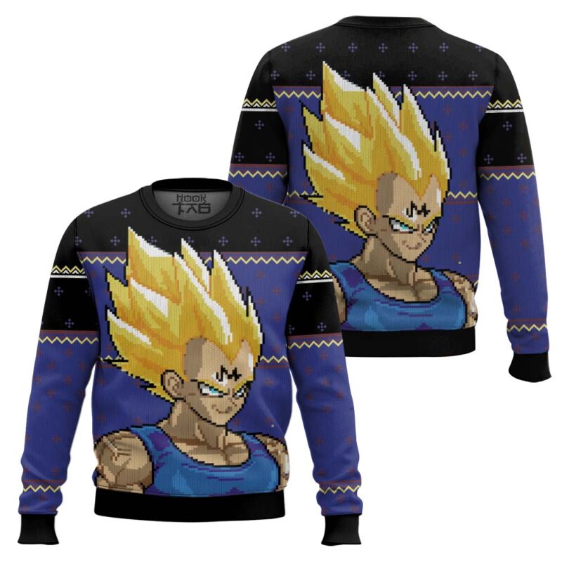 Hooktab Majin Vegeta Dragon Ball Z Ugly Christmas Sweater Hooktab Majin Vegeta Dragon Ball Z Ugly Christmas Sweater