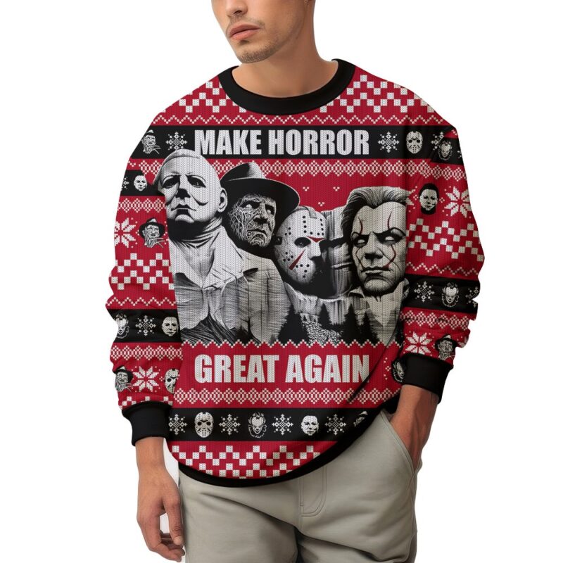 Hooktab Make Horror Great Again Ugly Christmas Sweater Hooktab Make Horror Great Again Ugly Christmas Sweater