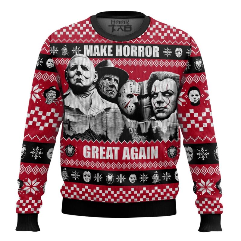 Hooktab Make Horror Great Again Ugly Christmas Sweater