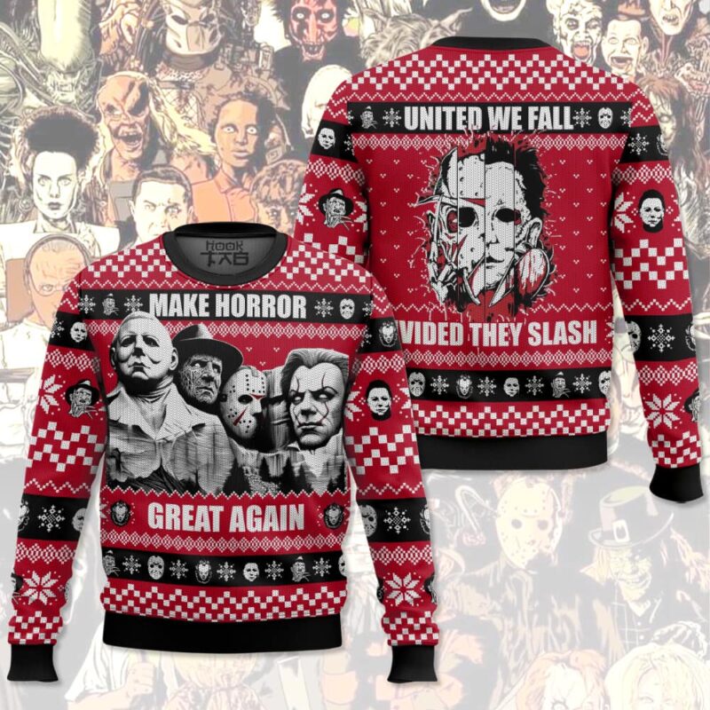 Hooktab Make Horror Great Again Ugly Christmas Sweater Hooktab Make Horror Great Again Ugly Christmas Sweater