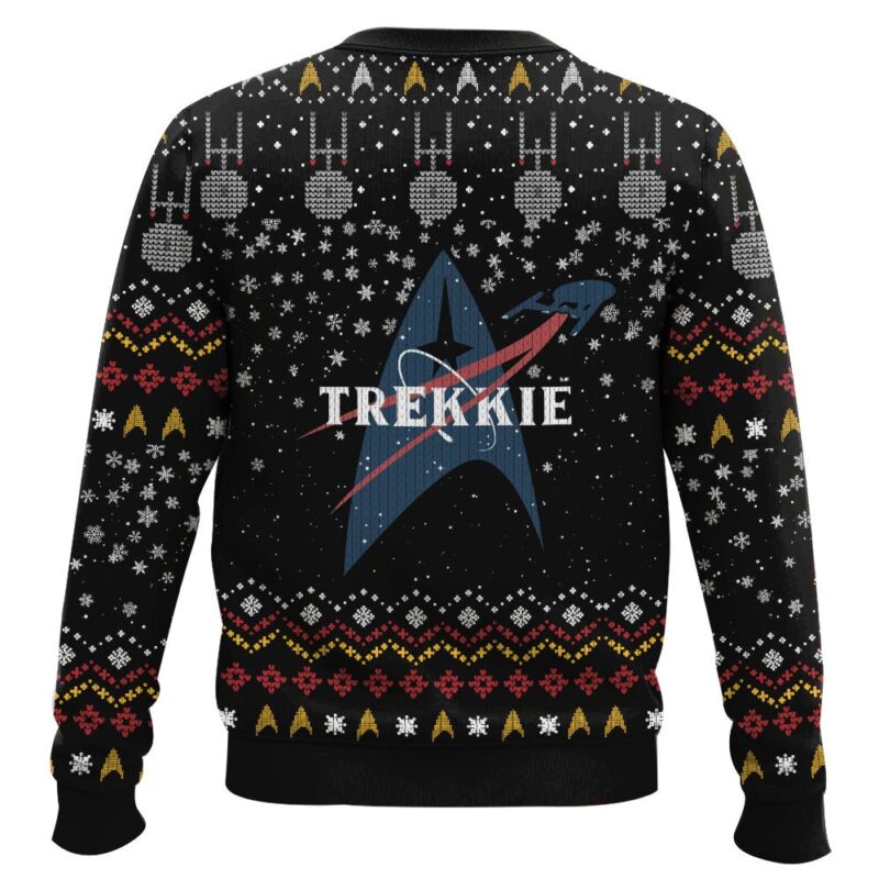 Hooktab Make It Meow Captain Cat Star Trek Ugly Christmas Sweater Hooktab Make It Meow Captain Cat Star Trek Ugly Christmas Sweater