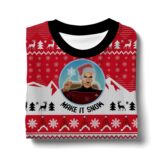 Hooktab Make It Snow Santa Picard Star Trek Ugly Christmas Sweater