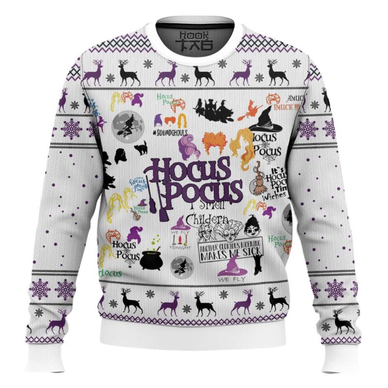 Hooktab Make Me Sick Hocus Pocus Ugly Christmas Sweater