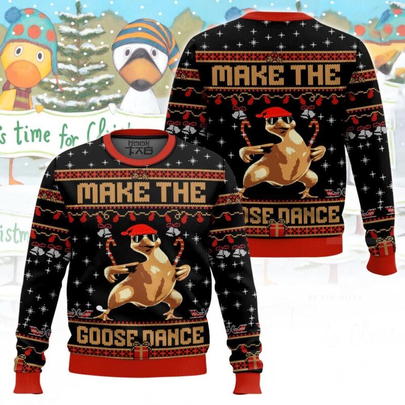 Hooktab Make The Goose Dance Ugly Christmas Sweater Hooktab Make The Goose Dance Ugly Christmas Sweater