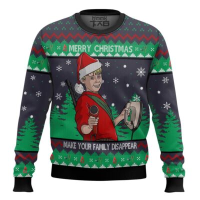 Hooktab Make Your Family Disappear Home Alone Ugly Christmas Sweater