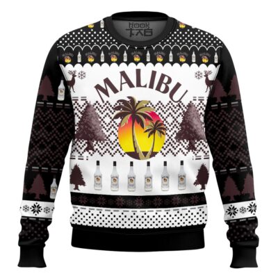 Hooktab Malibu Coconut Rum Ugly Christmas Sweater