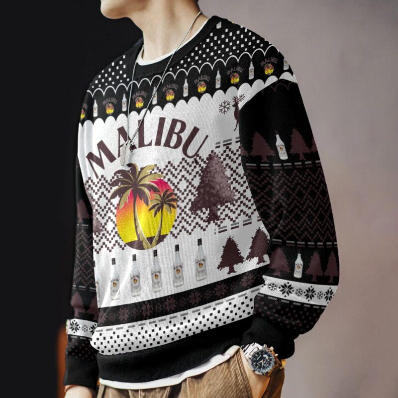 Hooktab Malibu Coconut Rum Ugly Christmas Sweater Hooktab Malibu Coconut Rum Ugly Christmas Sweater