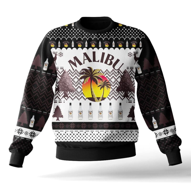 Hooktab Malibu Coconut Rum Ugly Christmas Sweater Hooktab Malibu Coconut Rum Ugly Christmas Sweater