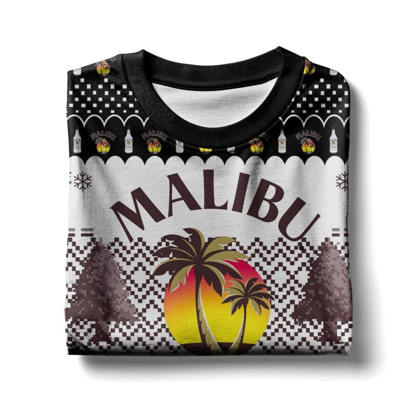 Hooktab Malibu Coconut Rum Ugly Christmas Sweater Hooktab Malibu Coconut Rum Ugly Christmas Sweater