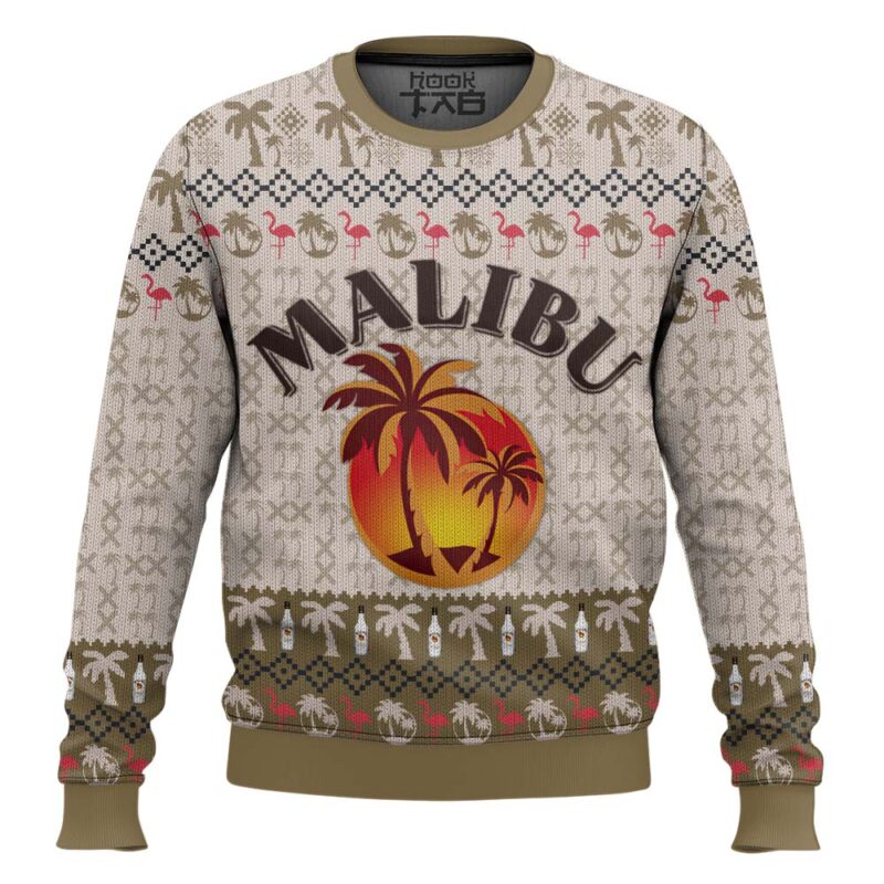 Hooktab Malibu Rum Coconut Flavored Ugly Christmas Sweater
