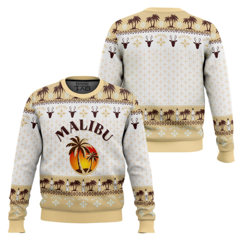 Hooktab Malibu Rum Ugly Christmas Sweater Hooktab Malibu Rum Ugly Christmas Sweater