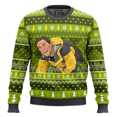 Hooktab Man vs. Wild Ugly Christmas Sweater