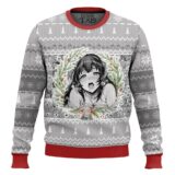 Hooktab Manga Girl Waifu Ahegao Ugly Christmas Sweater