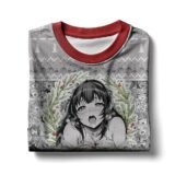Hooktab Manga Girl Waifu Ahegao Ugly Christmas Sweater