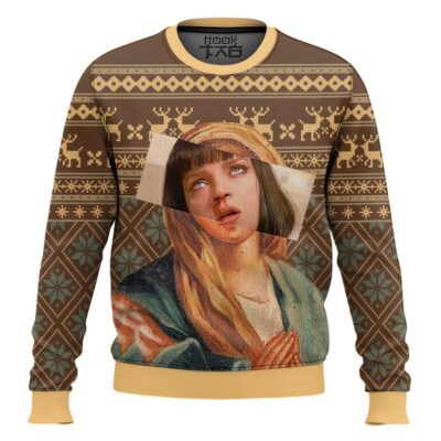 Hooktab Maria Mia Wallace Pulp Fiction Ugly Christmas Sweater