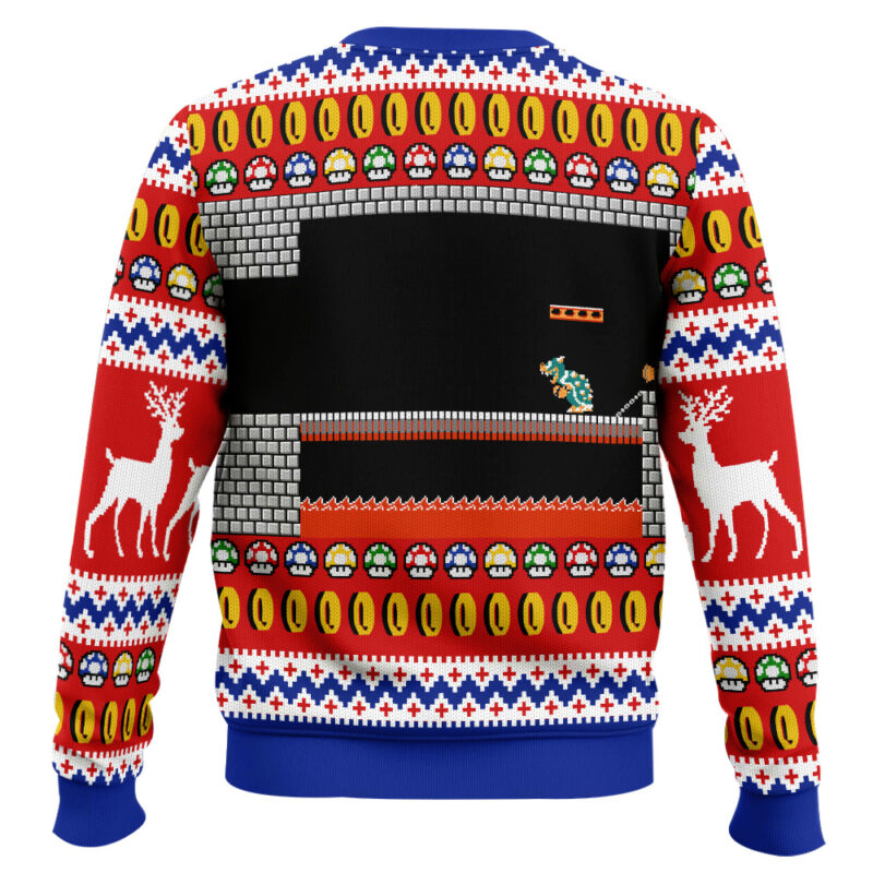 Hooktab Mario Bros Bowser's Castle Ugly Christmas Sweater Hooktab Mario Bros Bowser's Castle Ugly Christmas Sweater