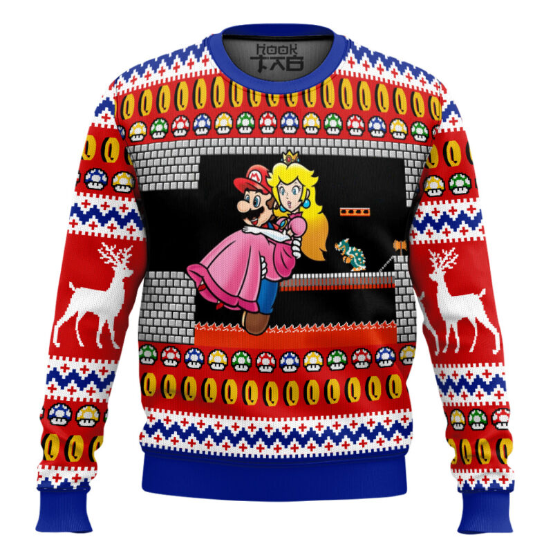 Hooktab Mario Bros Bowser's Castle Ugly Christmas Sweater