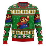 Hooktab Mario Bros Jump Ugly Christmas Sweater