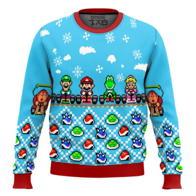 Hooktab Mario Kart Super Mario Bros Ugly Christmas Sweater