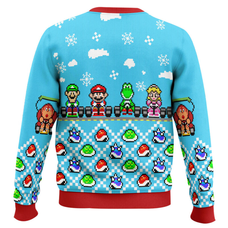 Hooktab Mario Kart Super Mario Bros Ugly Christmas Sweater Hooktab Mario Kart Super Mario Bros Ugly Christmas Sweater