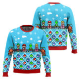 Hooktab Mario Kart Super Mario Bros Ugly Christmas Sweater