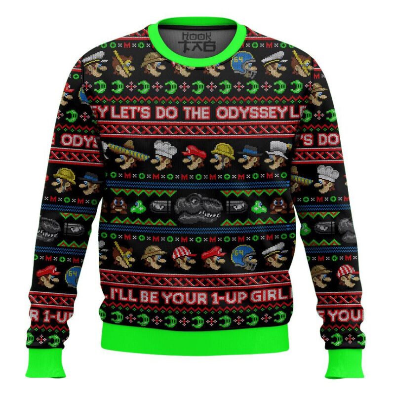 Hooktab Mario Let's Do The Odyssey, Ugly Christmas Sweater