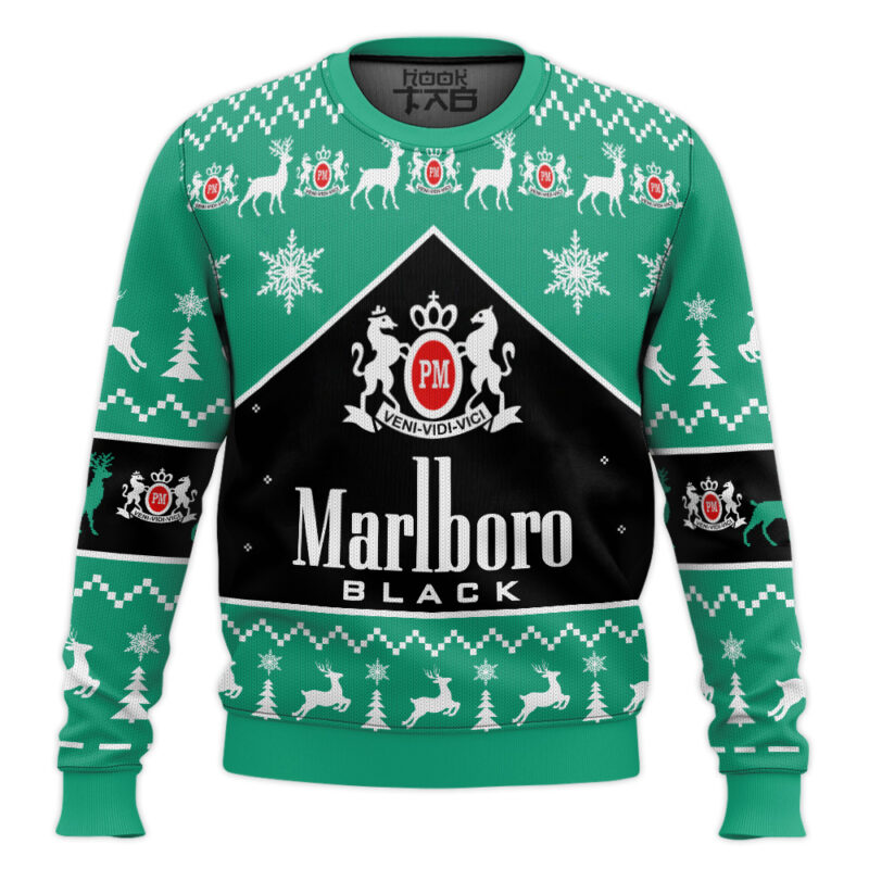 Hooktab Marlboro Black Menthol Ugly Christmas Sweater