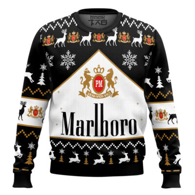 Hooktab Marlboro Black Ugly Christmas Sweater