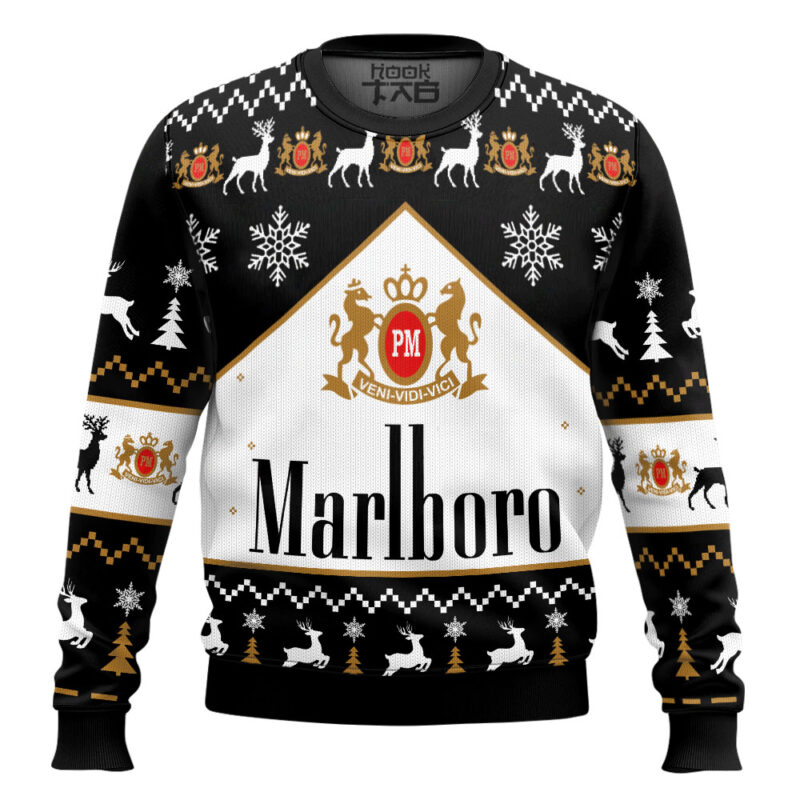 Hooktab Marlboro Black Ugly Christmas Sweater