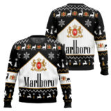 Hooktab Marlboro Black Ugly Christmas Sweater