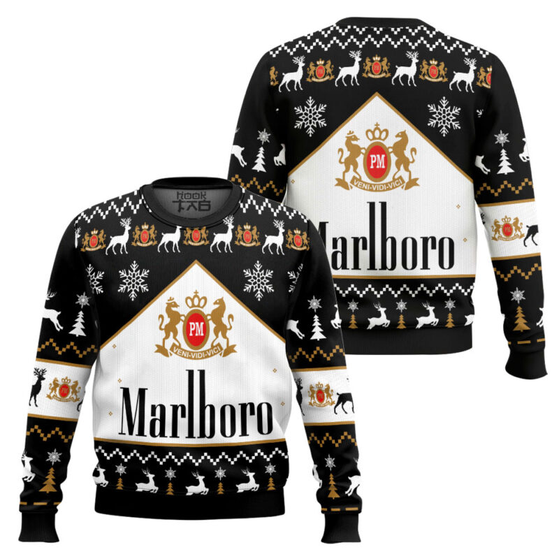 Hooktab Marlboro Black Ugly Christmas Sweater Hooktab Marlboro Black Ugly Christmas Sweater
