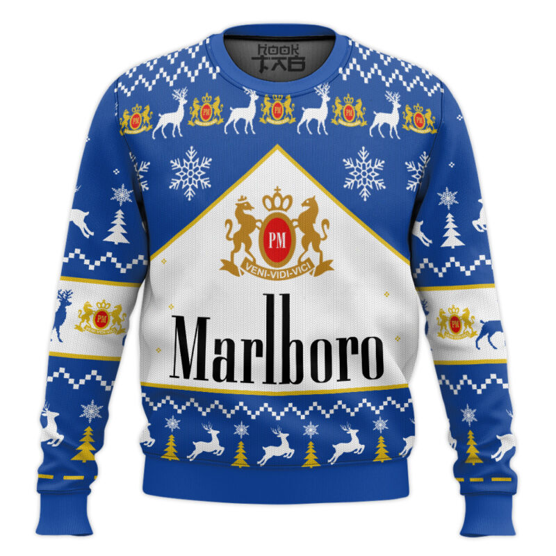 Hooktab Marlboro Cool Menthol Ugly Christmas Sweater
