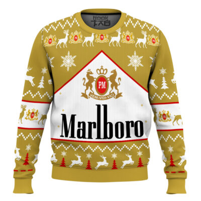 Hooktab Marlboro Gold Ugly Christmas Sweater