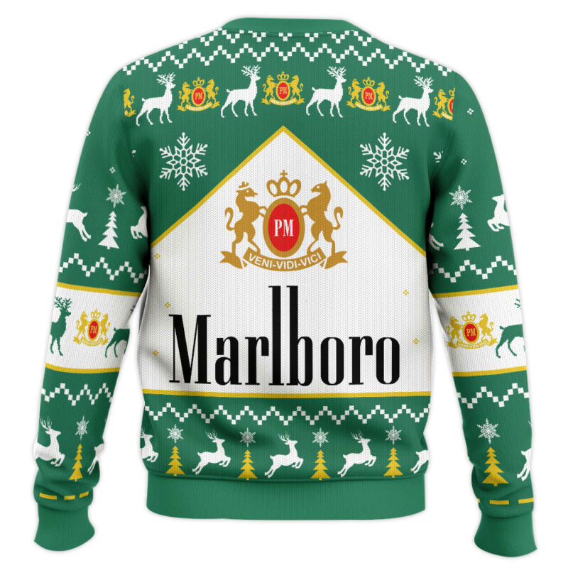 Hooktab Marlboro Green Menthol Ugly Christmas Sweater Hooktab Marlboro Green Menthol Ugly Christmas Sweater