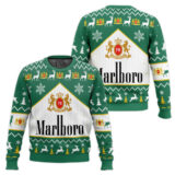 Hooktab Marlboro Green Menthol Ugly Christmas Sweater
