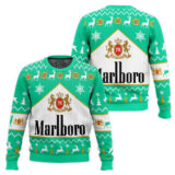 Hooktab Marlboro Menthol Ugly Christmas Sweater