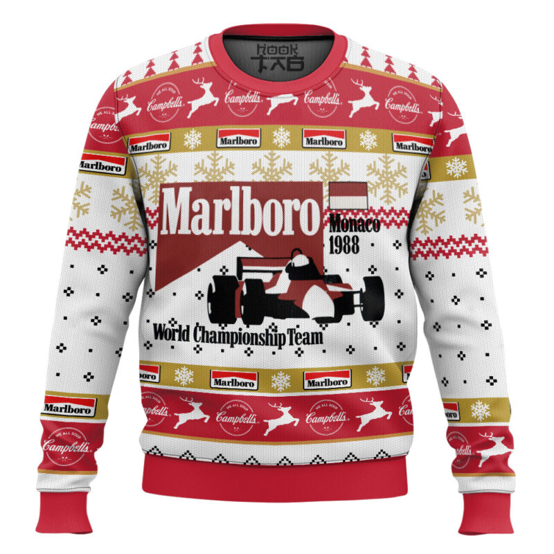 Hooktab Marlboro Monaco 1988 Ugly Christmas Sweater Hooktab Marlboro Monaco 1988 Ugly Christmas Sweater